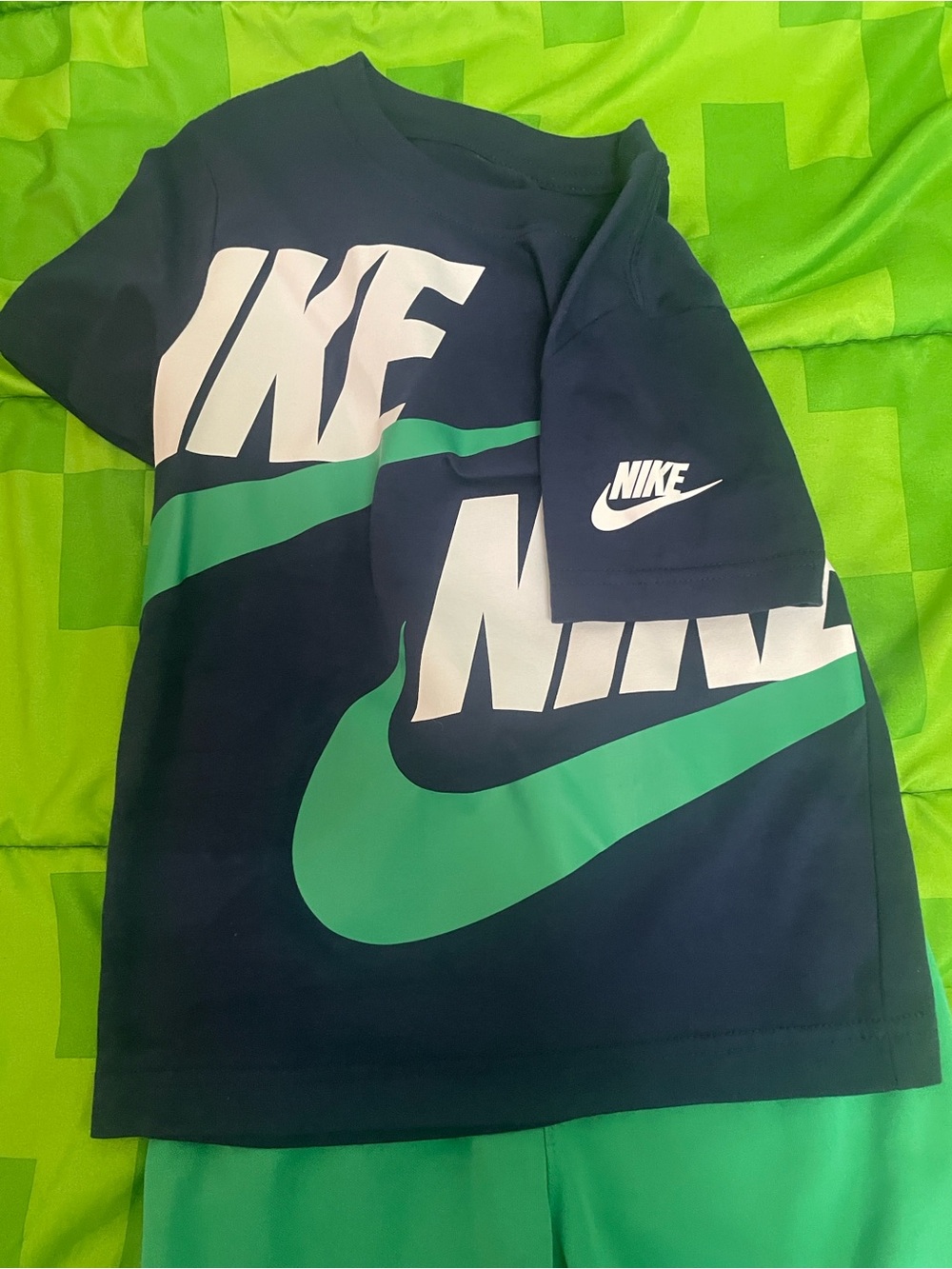 Nike Navy and Teal Boys Logo Tee & Shorts - Picture 3 of 6